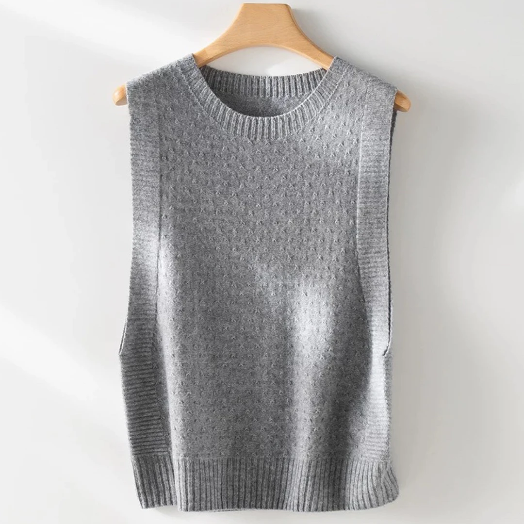 纯羊毛针织马甲背心2025秋冬新款女圆领无缝一体背心MX2342