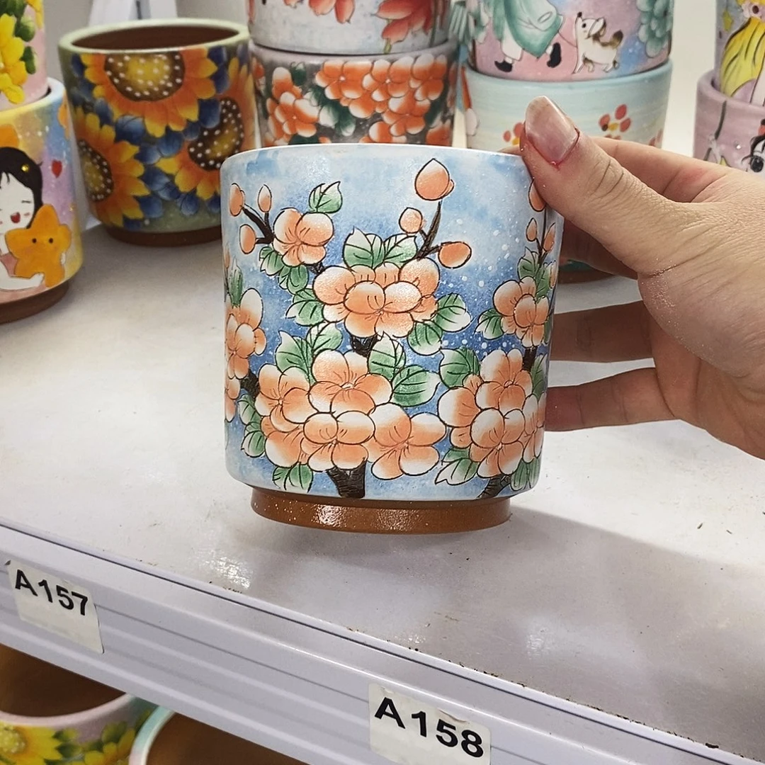 花盆紫砂手绘花盆满28包邮