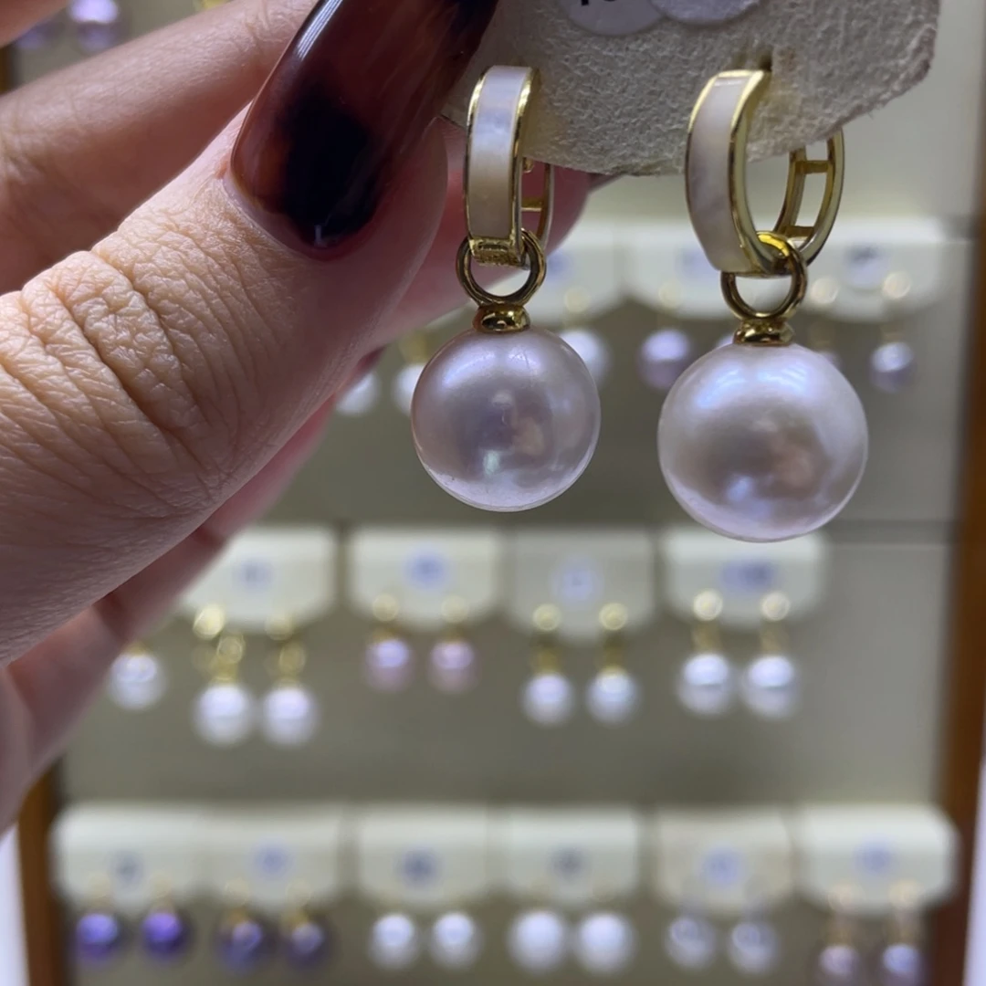 淡水珍珠耳饰银S925镶嵌
