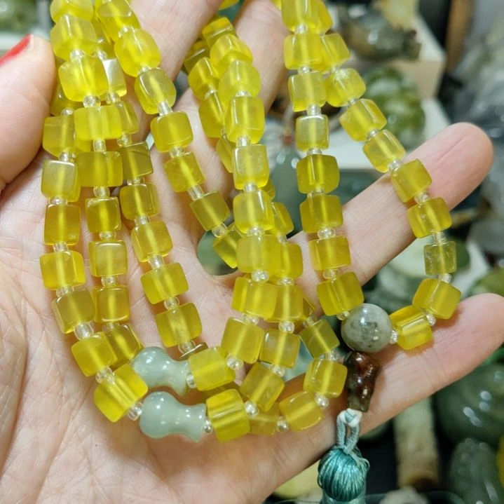 岫玉108粒手串款式项链未镶嵌