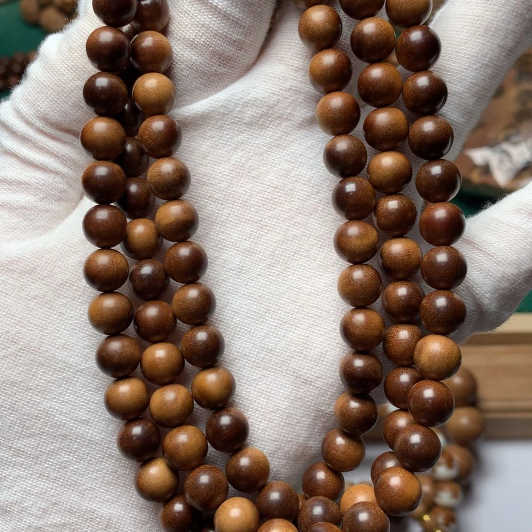 檀香木手串/手链老山檀香0.8多圈横纹黑肉