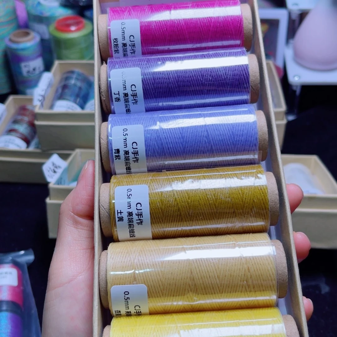 腈纶0.5扁蜡套盒一紫黄色随机宠0.8扁蜡200米一卷