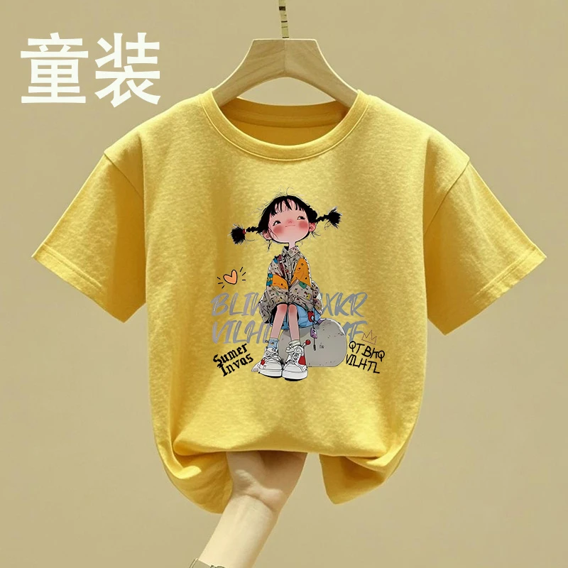 【童装】2025纯棉短袖t恤夏装休闲卡通半袖上衣中大童儿童休闲百搭