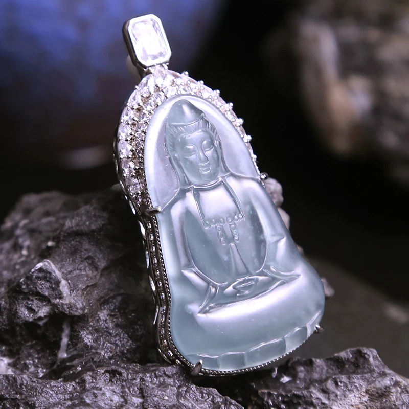 翠贤堂【官方】881翡翠冰种素衣观音