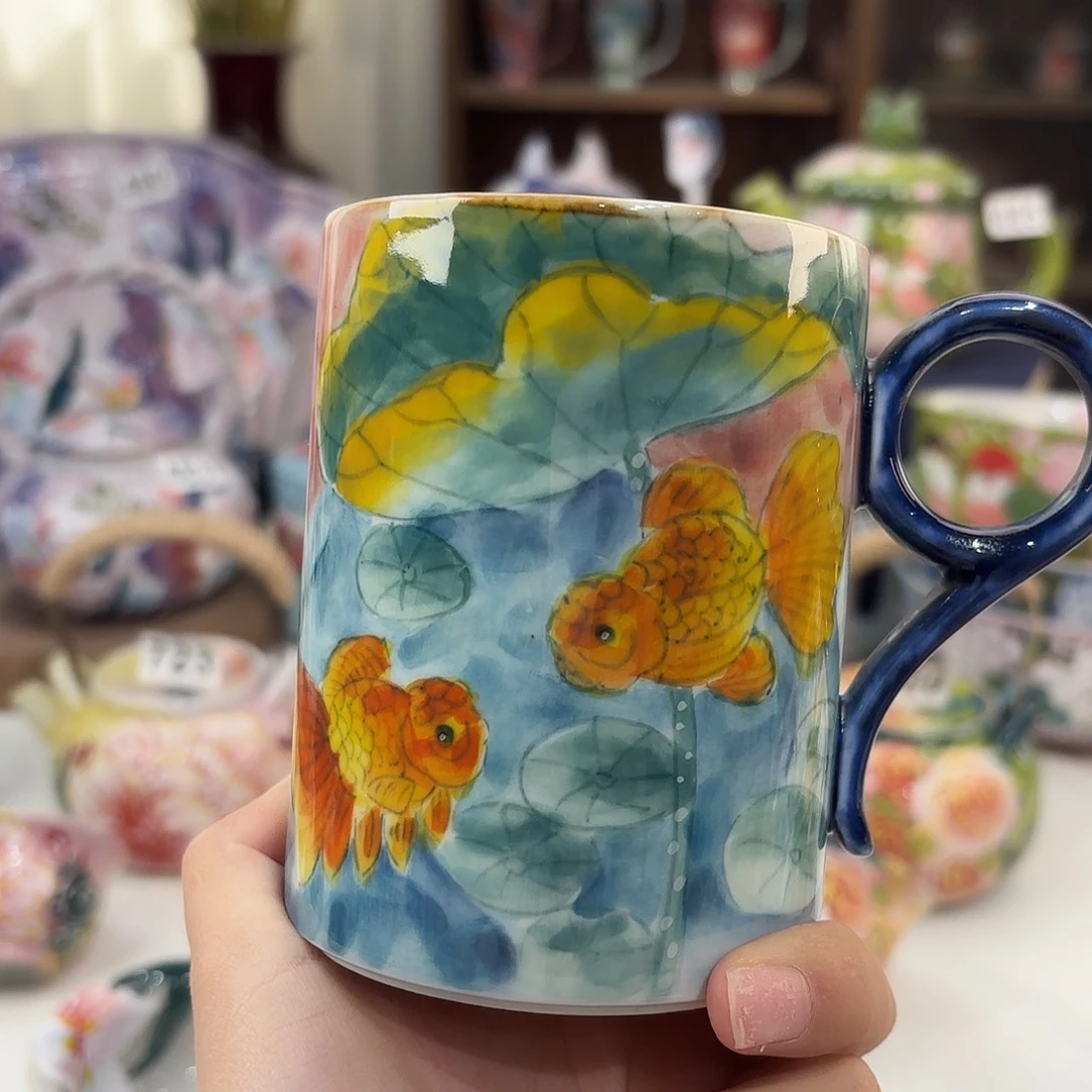 景德镇手绘高温釉下彩陶瓷茶具