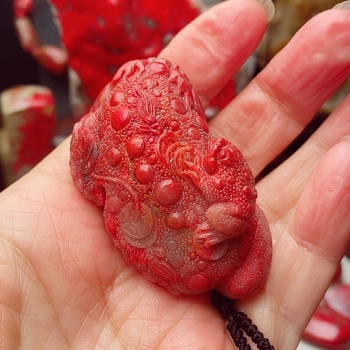 昌化鸡血石行*鸡血石手把