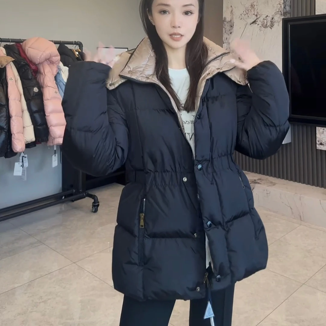 未使用 MONCLER 黑金撞色收腰短款AGNEUX羽绒服