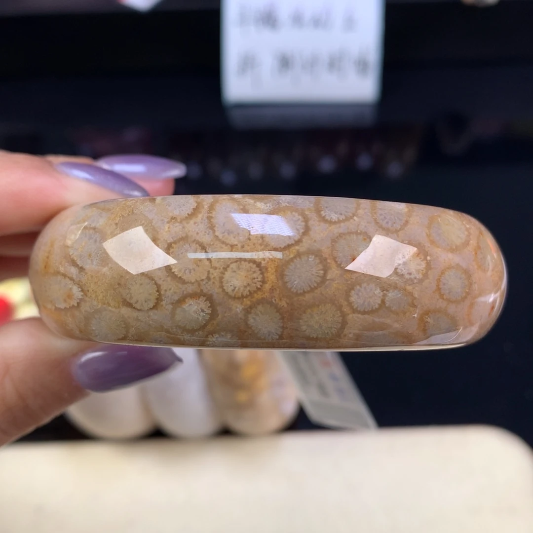 硅化珊瑚（珊瑚玉）未镶嵌颈饰精美手镯五折57.2口（48号）