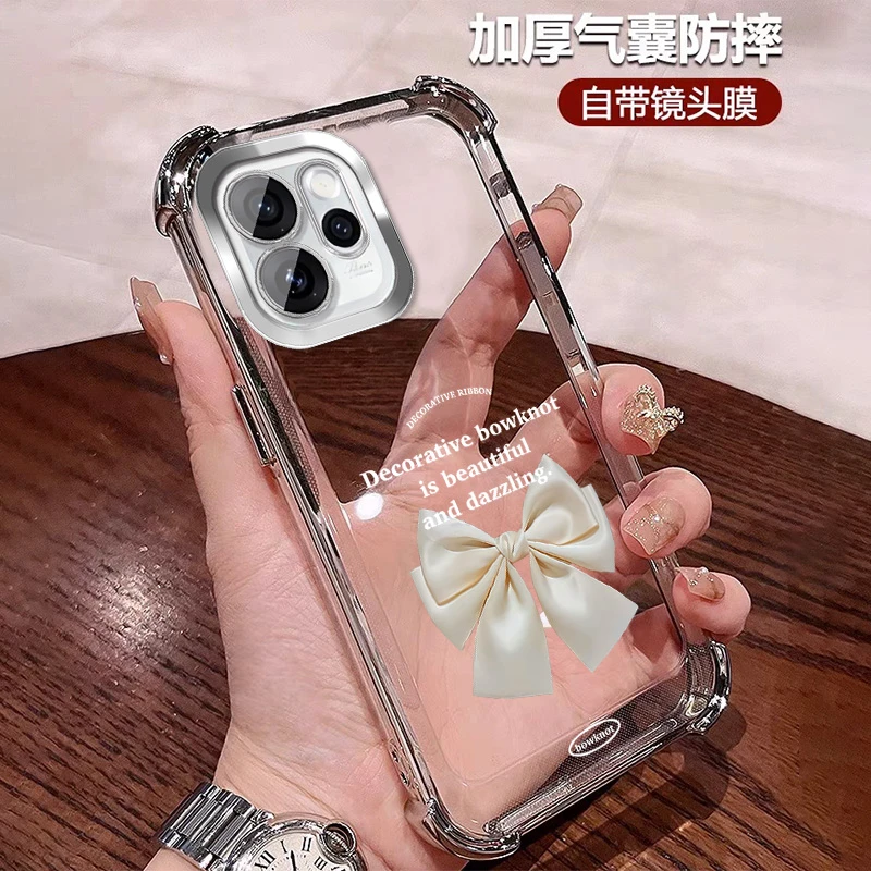 轻奢蝴蝶适用opporeno15手机壳四角防摔女15pro全包带镜头膜 个性