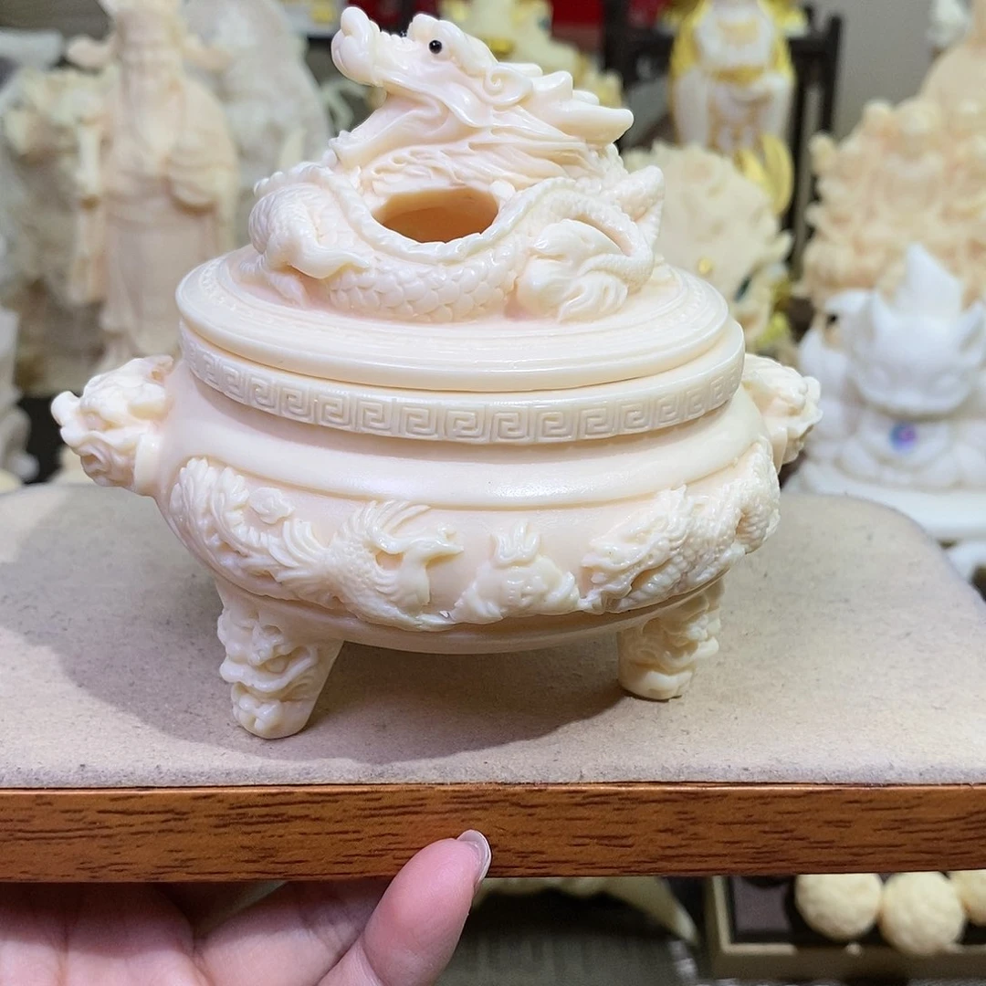 菩提根/象牙果吊坠象牙果龙凤香炉