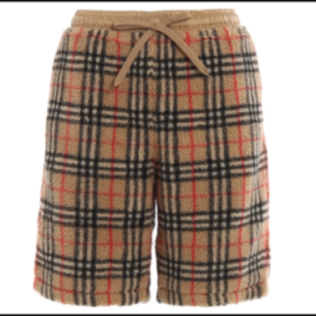 99新 BURBERRY/博柏利 条纹摇粒绒短裤/S码/24121014