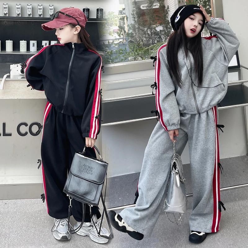 女童春秋款时尚套装儿童洋气秋季时髦运动服中大儿童装秋装两件套