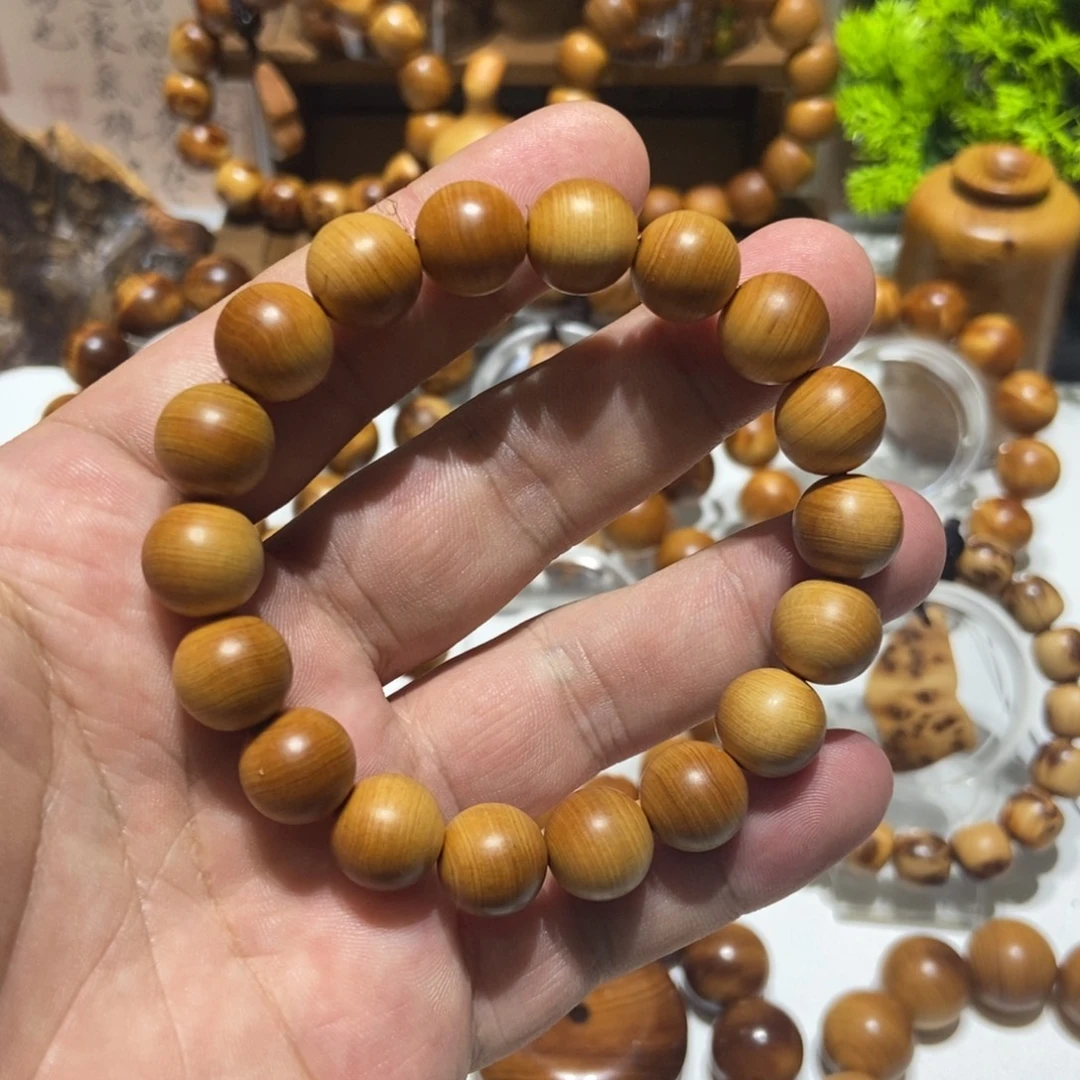 柏木（崖柏）手串/手链1.2黄金底崖柏手串