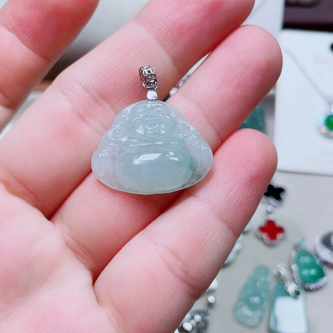 蛋***乖吊坠925银锆石佛公