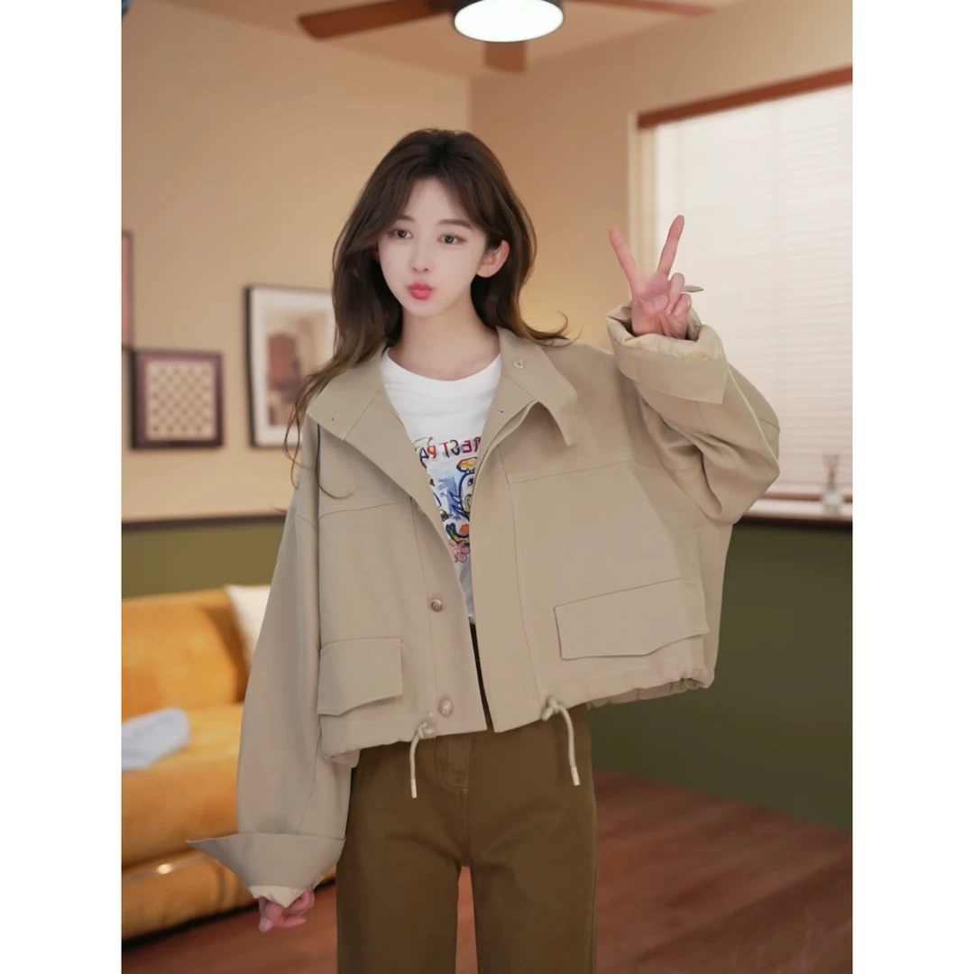 余紫绮【一枝梨】纯色长袖上衣女外套早春外套ZT325014