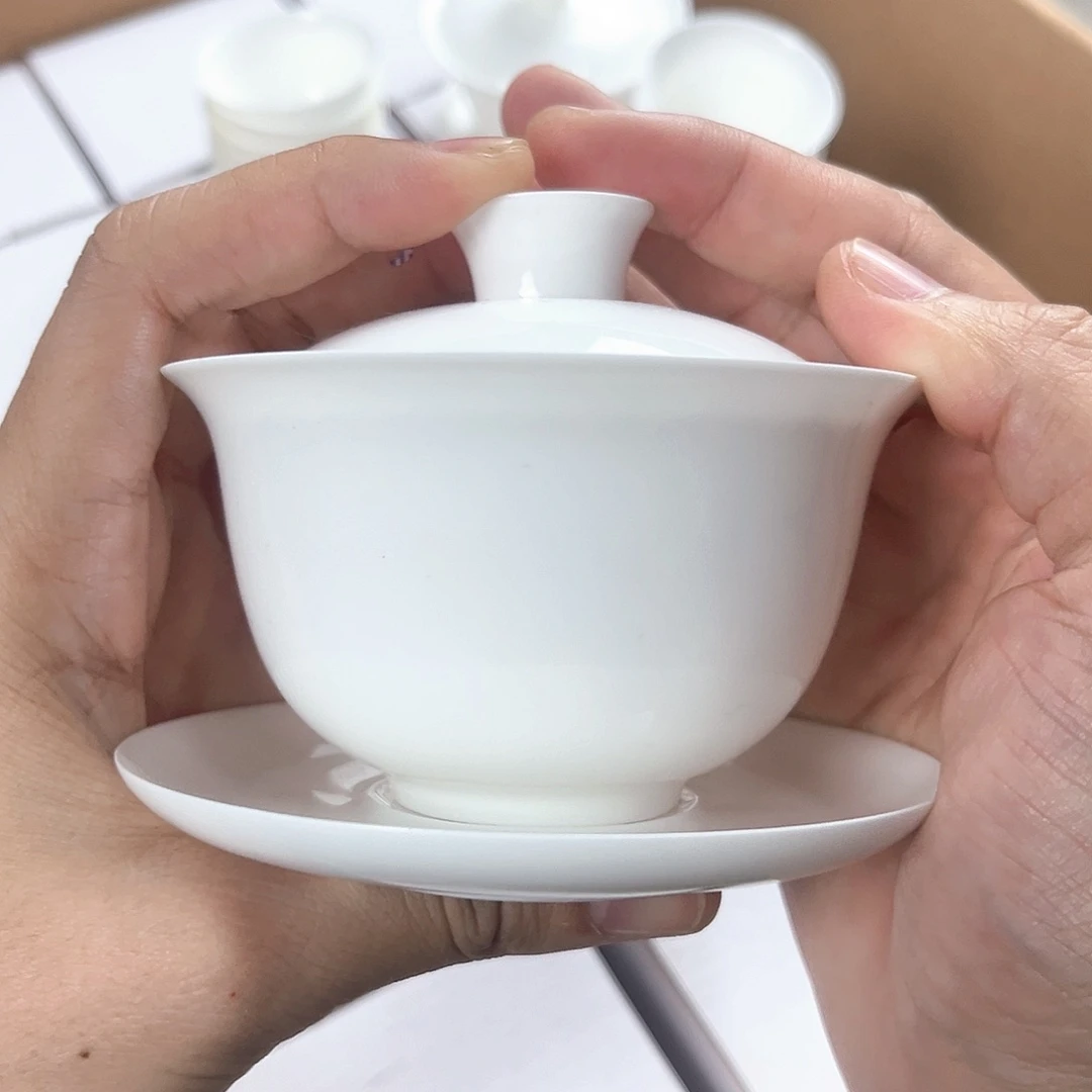 150骨瓷盖碗超薄胎单个