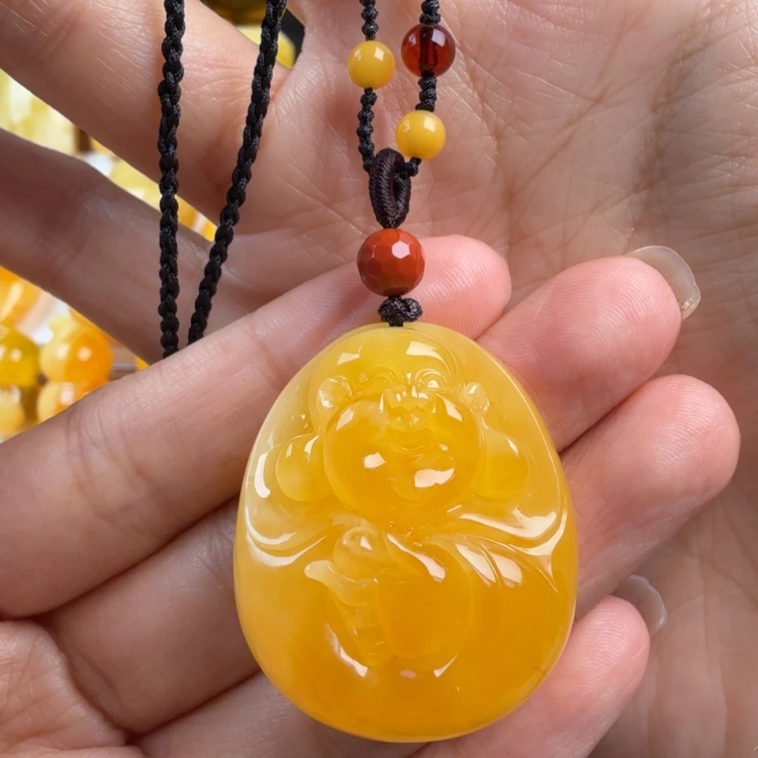 琥珀未镶嵌颈饰纯天然琥珀蜜蜡无优化