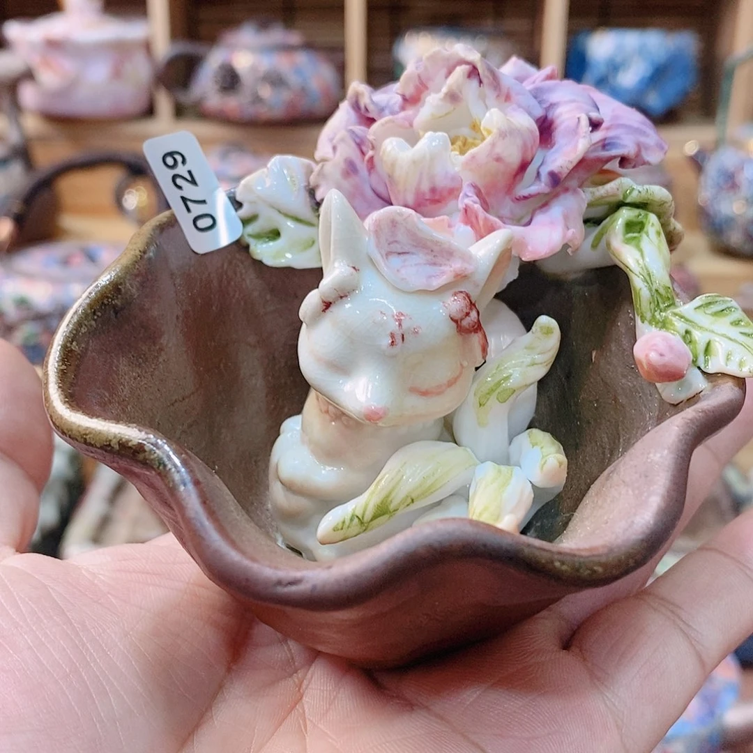 粗陶志野柴烧茶器