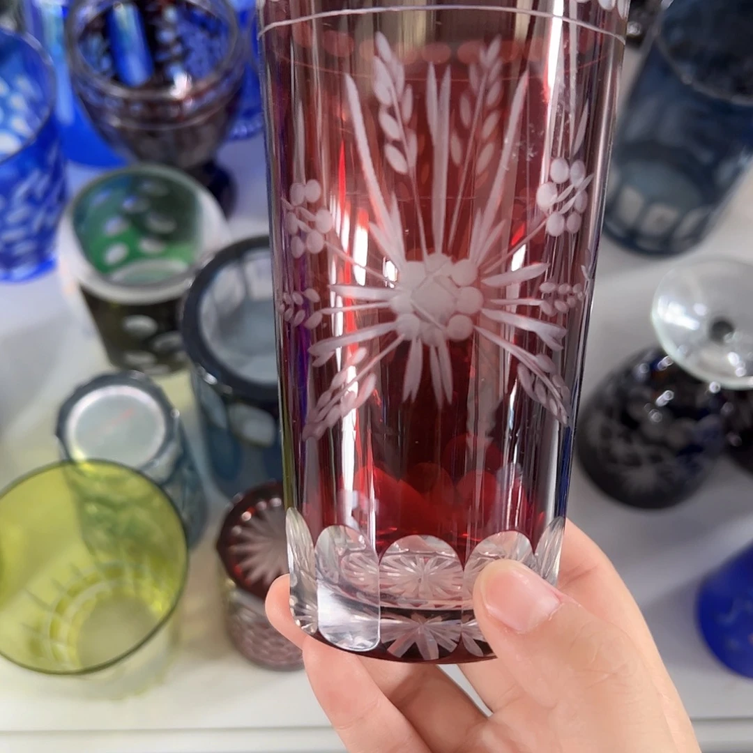 水晶玻璃高脚款微瑕一个