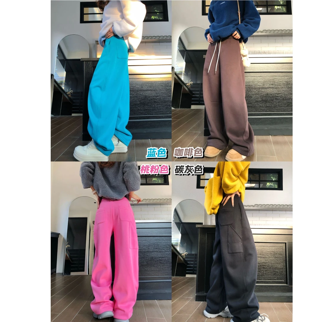 婉君【果冻工装裤】重磅“240g奥粒绒“宽松工装弯刀裤LWJ25D4K4219