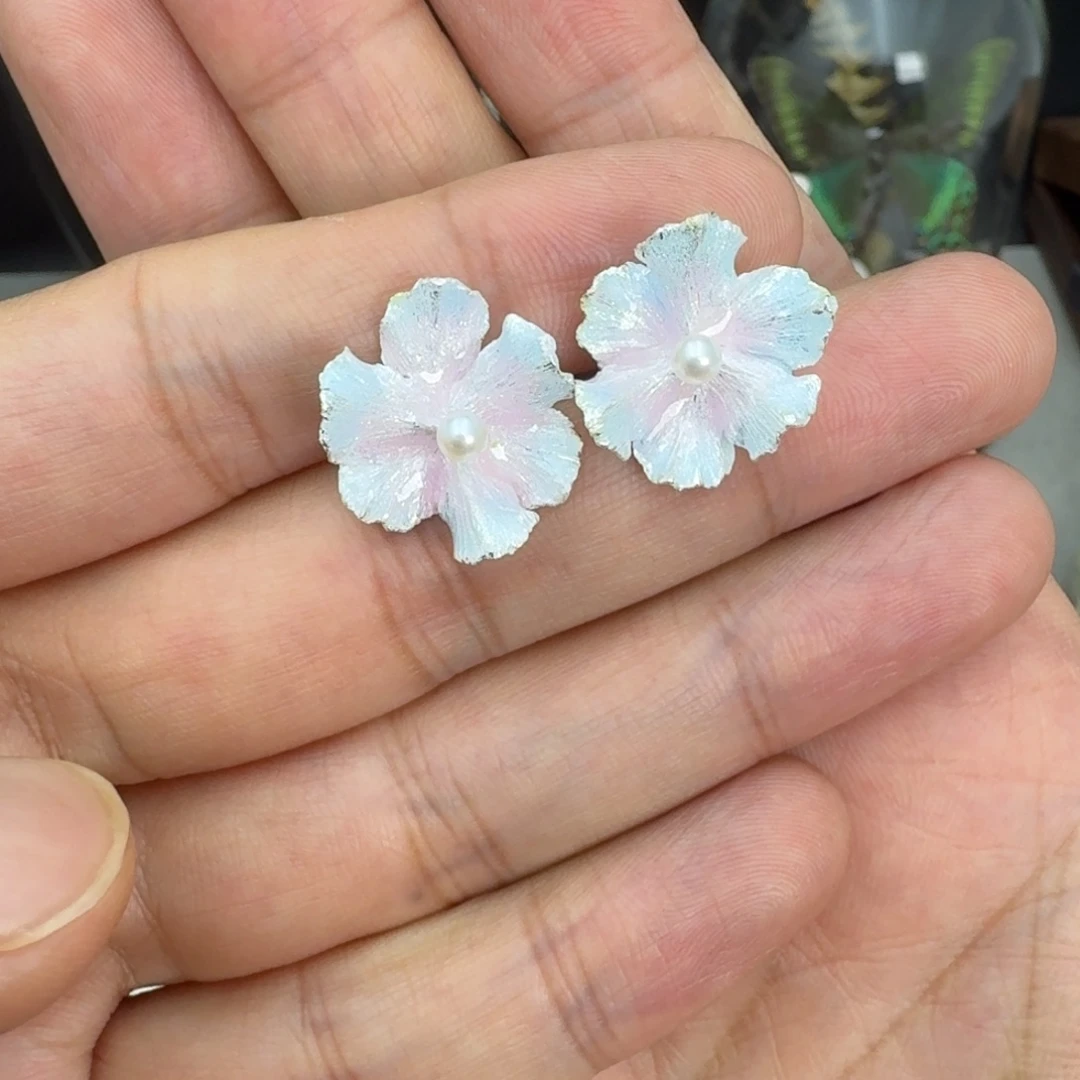 足银珐琅原创足银德系鸢尾