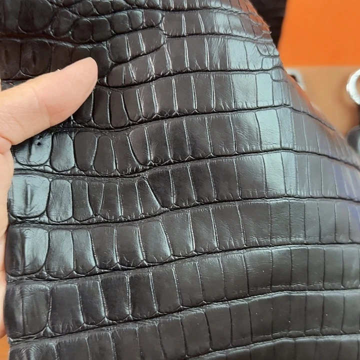 无***生别克定制黑色鳄鱼皮全包钥匙套配挂扣