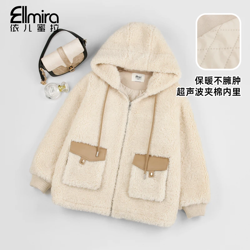 【夹棉加厚】9782毛毛外套连帽开衫冬季毛绒上衣洋气高级感