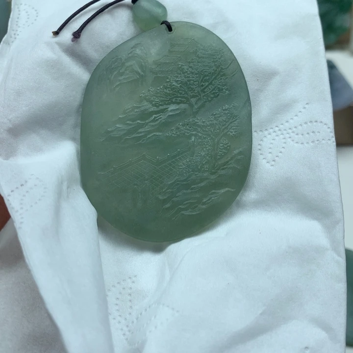 未镶嵌定制翡翠山水 毛货 无鉴赏期