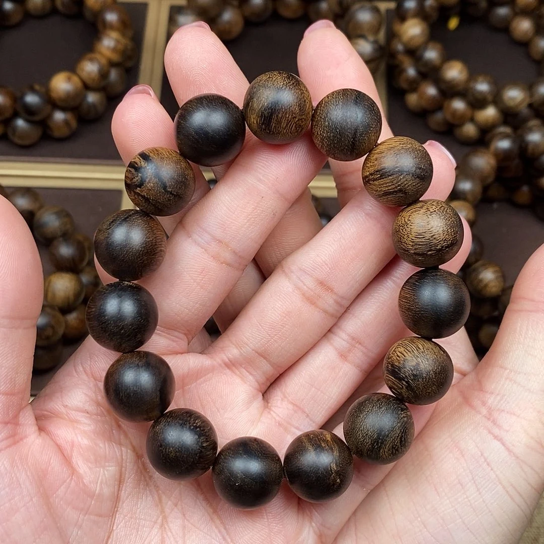 沉香手串越南芽庄白棋楠虎皮缨子瘤疤沉水