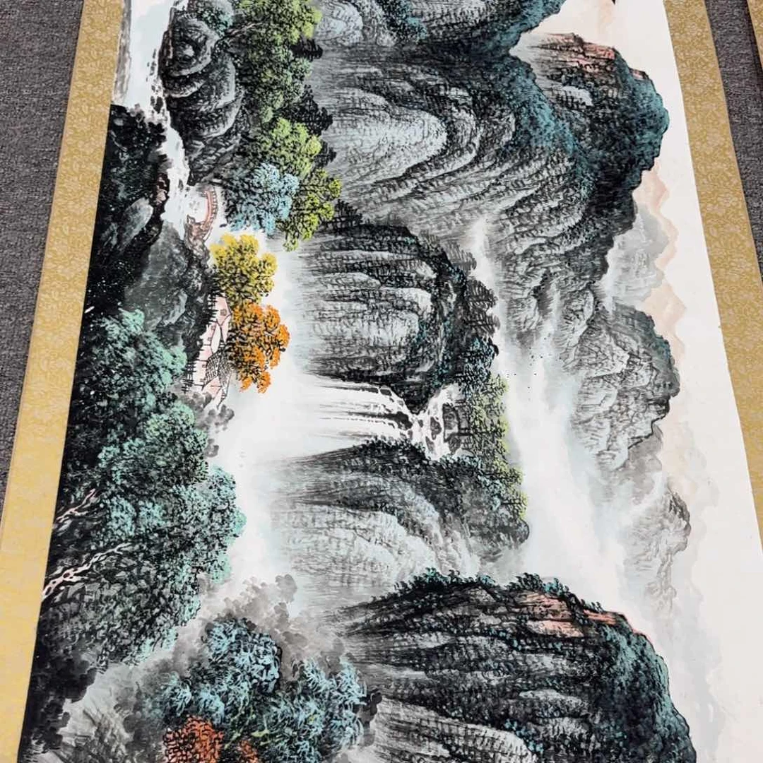国画杭****春QC原创横山水作品！带证书！限购一单