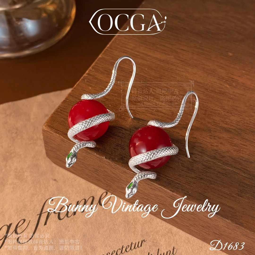 镀K金D1683 法★【蛇转乾坤】冬OCGA 欧斯伽斯耳钩