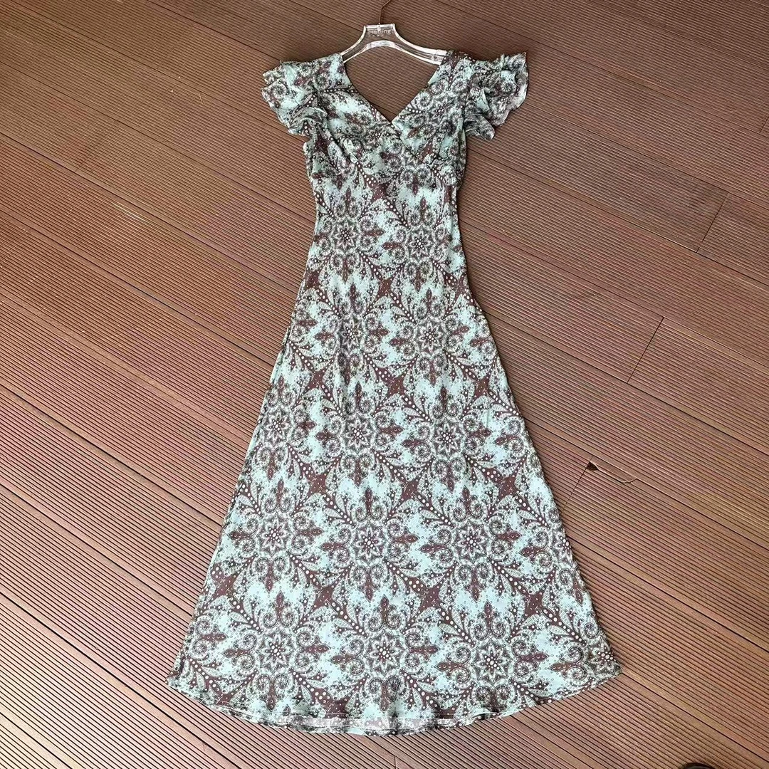 【禾枫原创】斜裁单层桑蚕丝连衣裙8E197-2