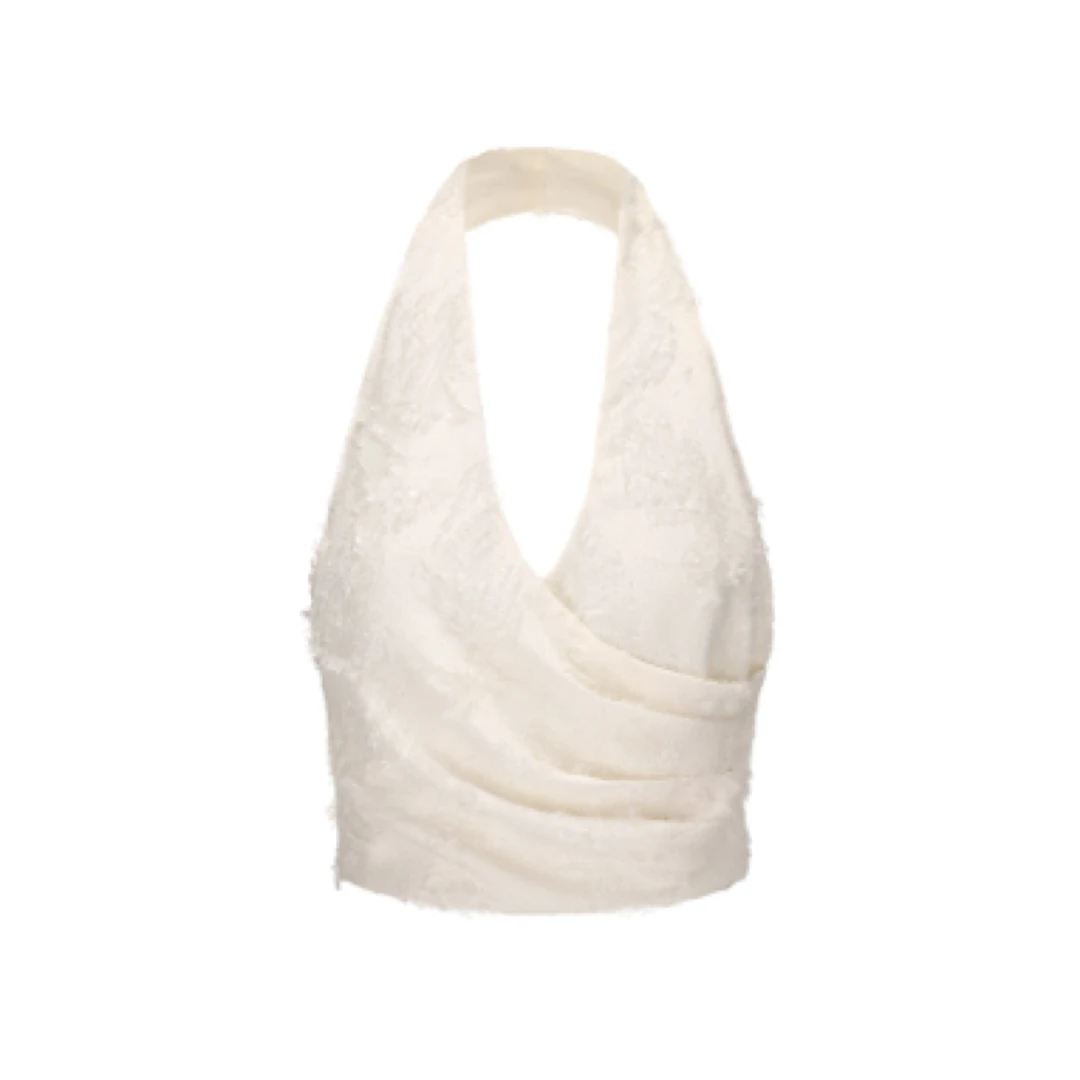 SIJIA 蕾丝流苏挂脖上衣 LEAFLEAF设计师品牌