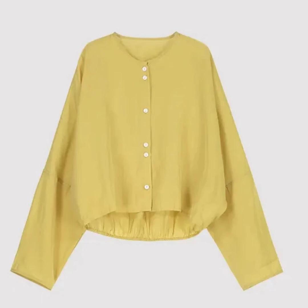 【KOBO】D8668夏季新款防晒蝙蝠袖慵懒风衬衫时尚百搭设计感