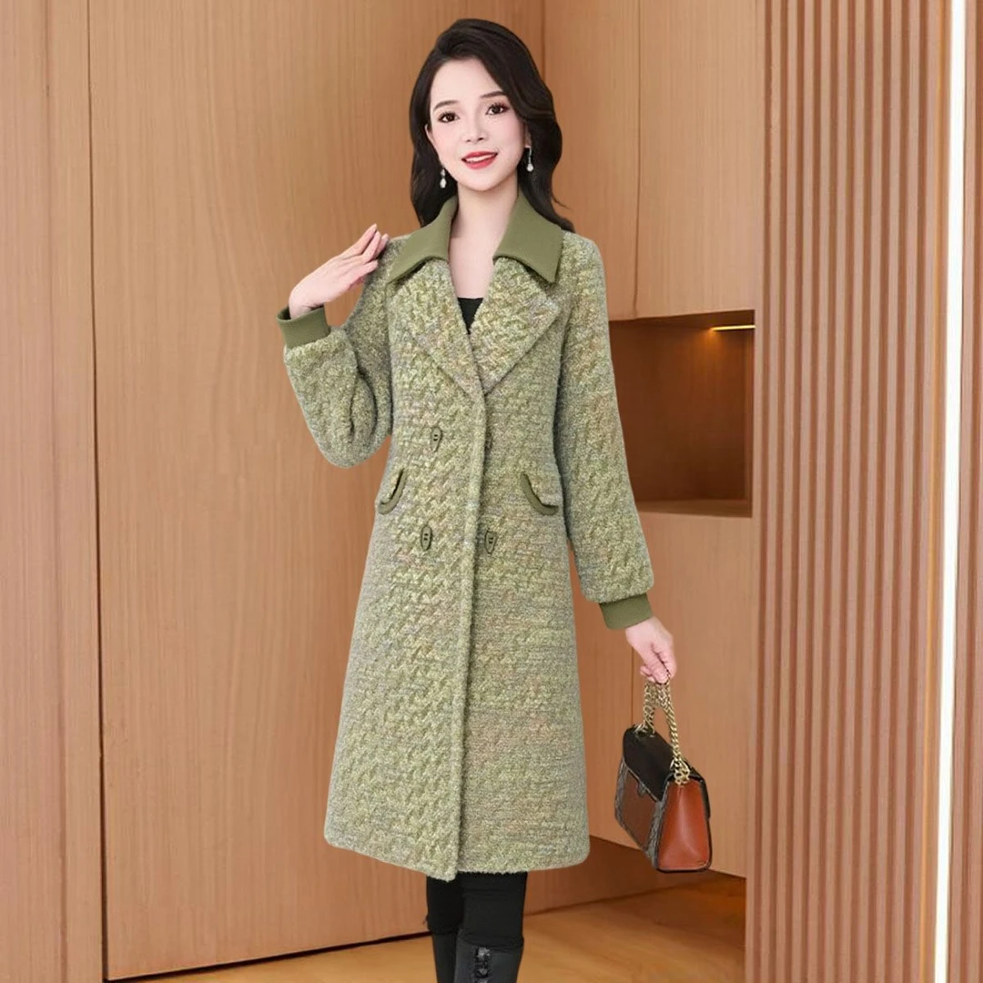 品牌小香风格纹毛呢外套女2025早秋新款爆流行贵夫人时尚减龄大衣