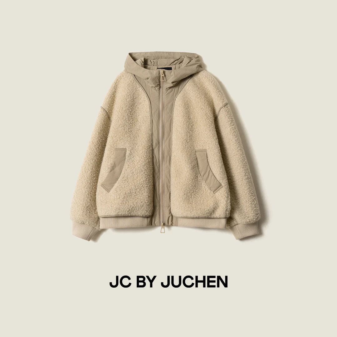 “泰迪可可”绵软麦穗绒拼接百搭保暖连帽棉服外套 FW064734