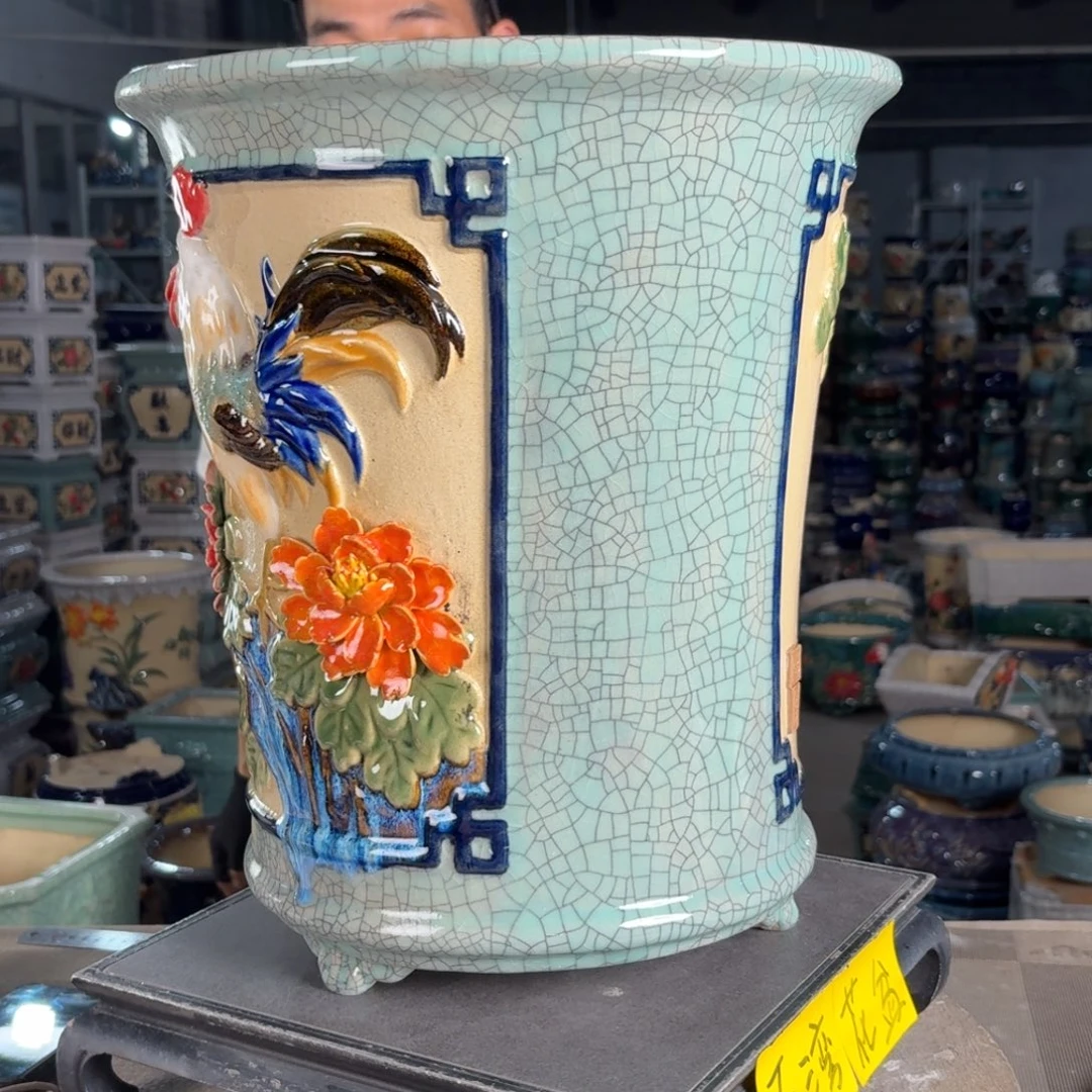 一风堂石湾花盆 内28*35小气孔微瑕