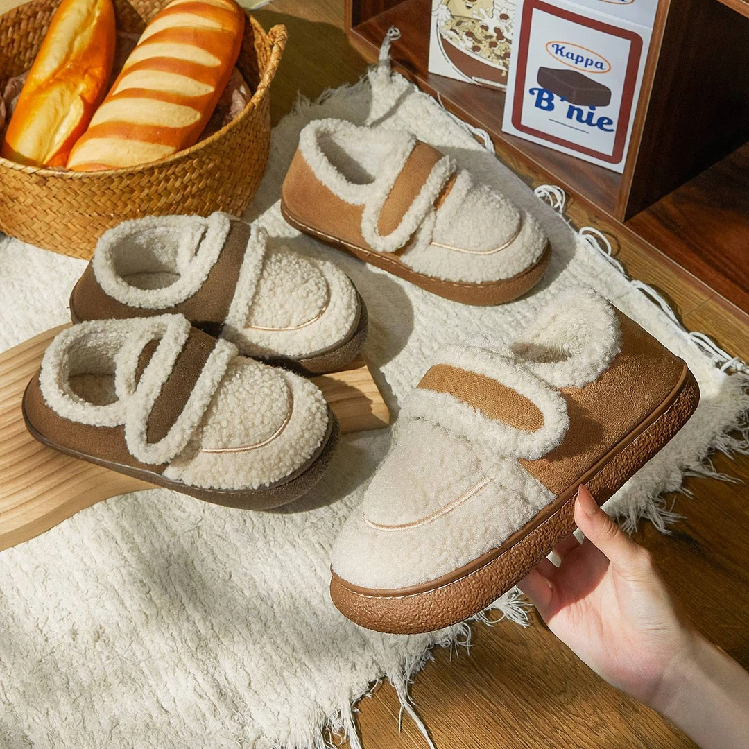 【蚂蚁之恋】冬季厚底中帮包跟棉拖鞋居家外穿ins棉鞋加厚毛保暖鞋