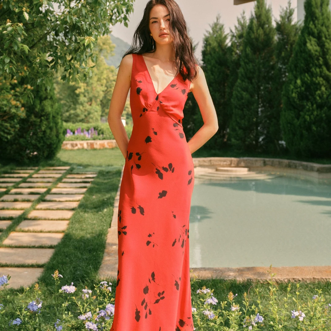 Daily Romance25夏性感优雅玫瑰狂想曲斜裁连衣短裙/长裙