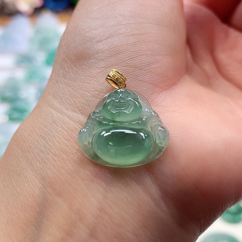 【闪购商品】翡翠18K金镶嵌吊坠(赠链)