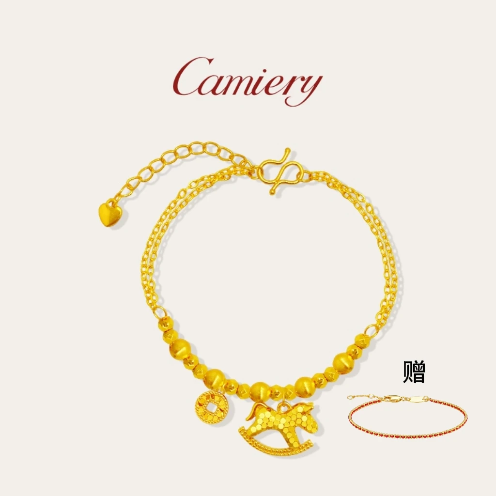 CAMIERY/卡美瑞时尚轻奢新中式木马铜钱手链送红绳FF