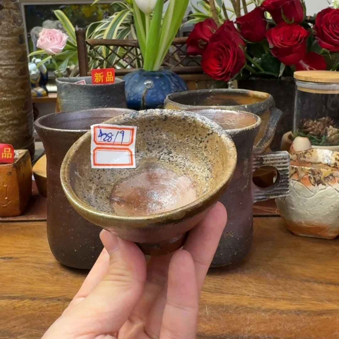 不****柴冈信义备前烧斗笠茶盏福利一口价