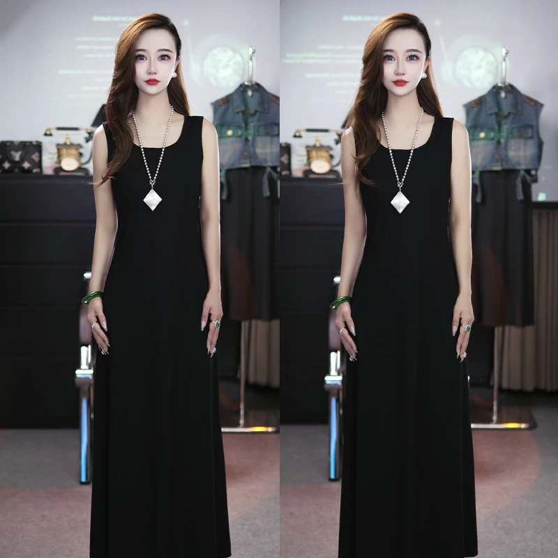 高级感连衣裙小众休闲慵懒风显瘦长款气质简约女装宽松打底裙子