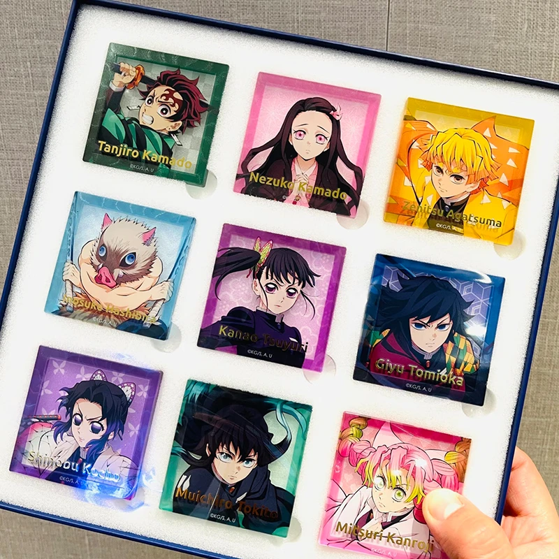 瑞幸联动鬼灭之刃联名无限城周边炭治郎亚克力冰箱贴二创动漫周边