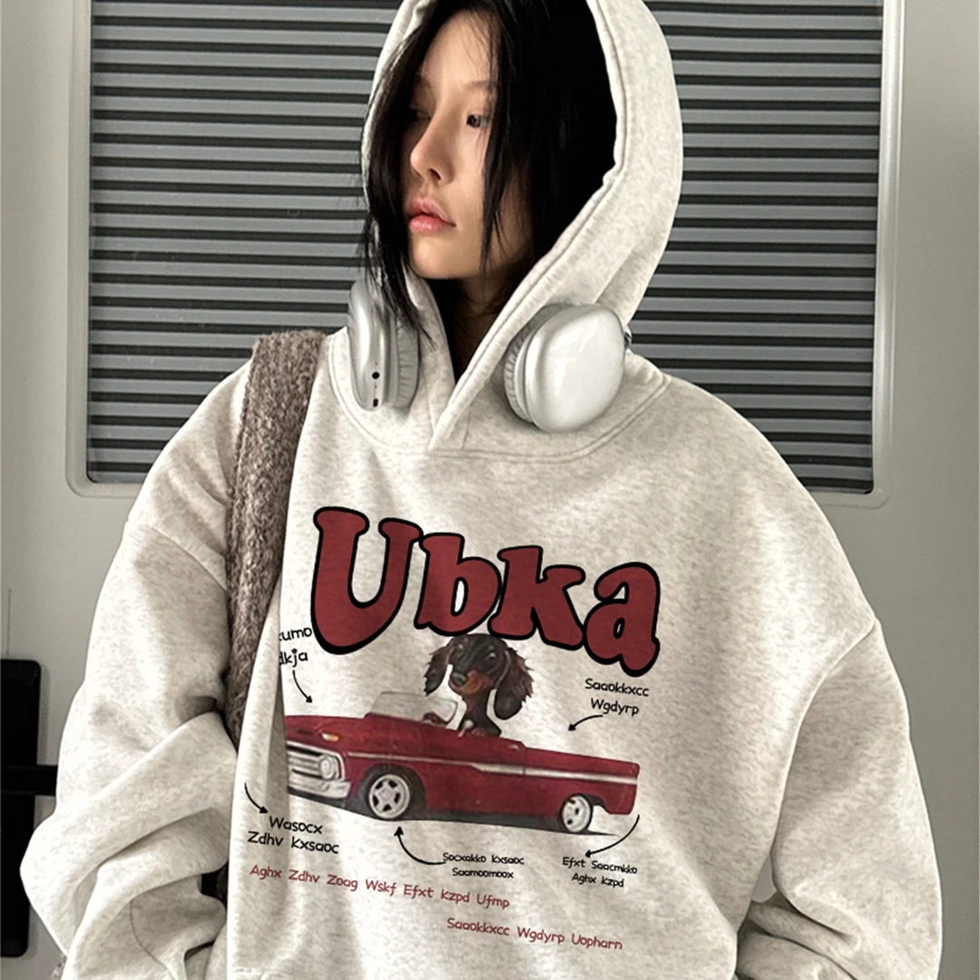 凯颂大码300斤复古港风休闲连帽卫衣男女秋冬宽松百搭显瘦上衣