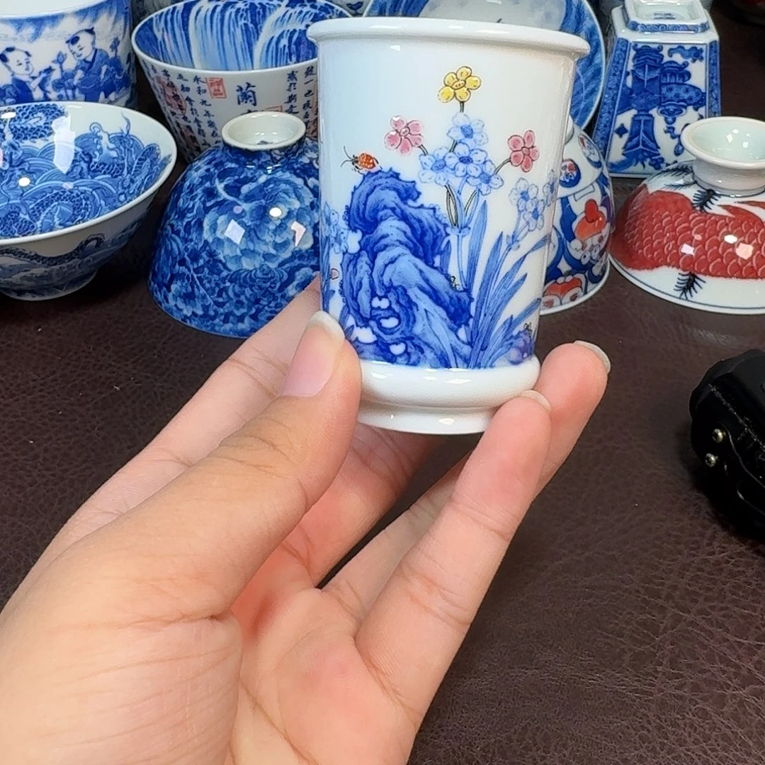 现代景德镇陶瓷盖碗