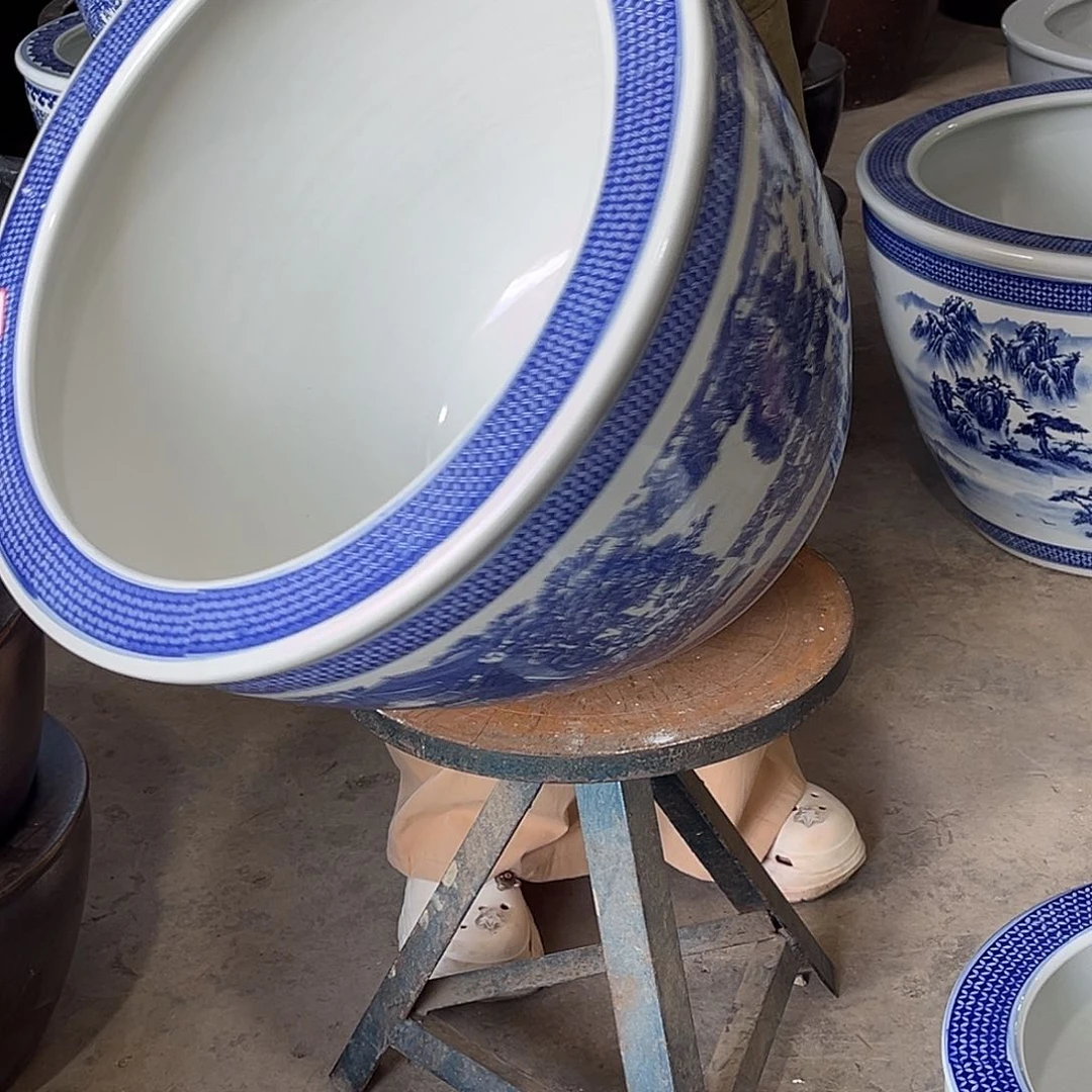 景德镇陶瓷鱼缸艺术654