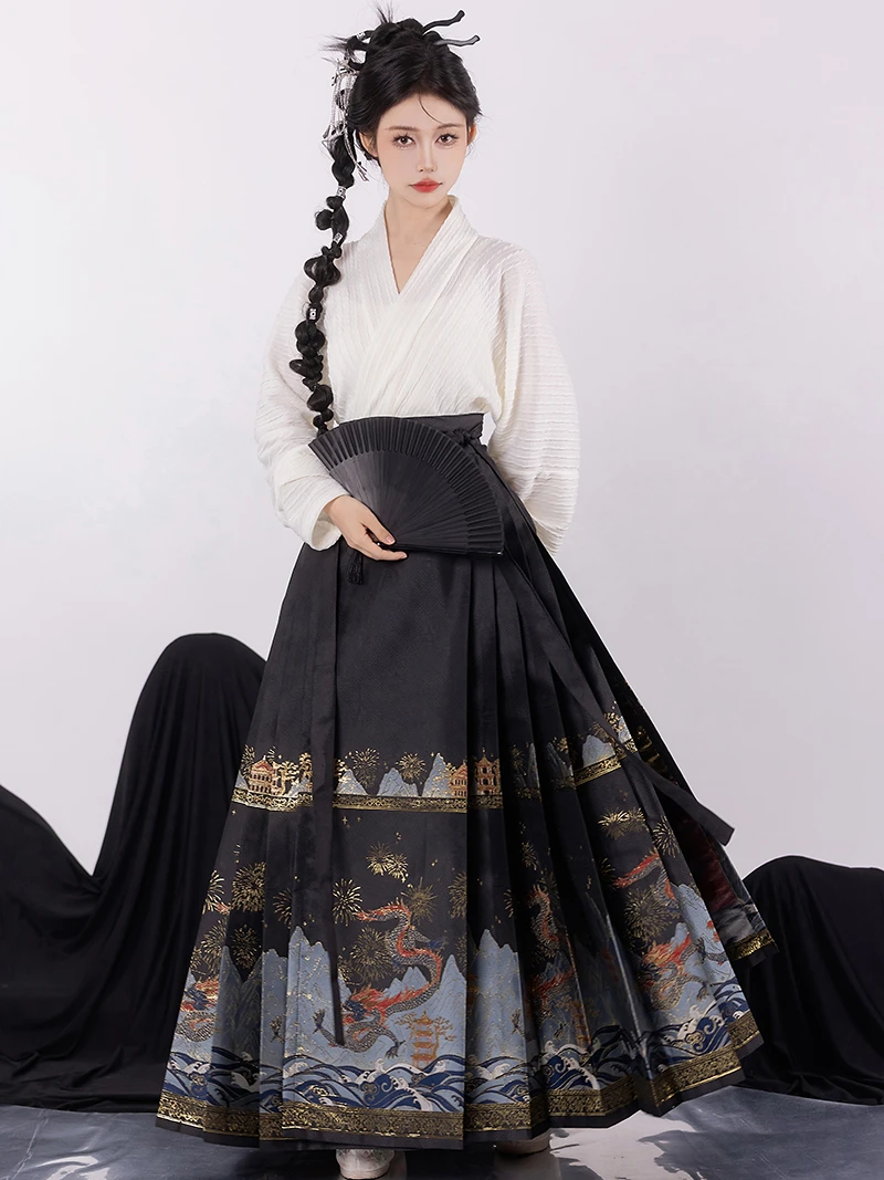 年末清仓！【祥龙万福】明制马面裙大码日常新中式过年穿的汉服