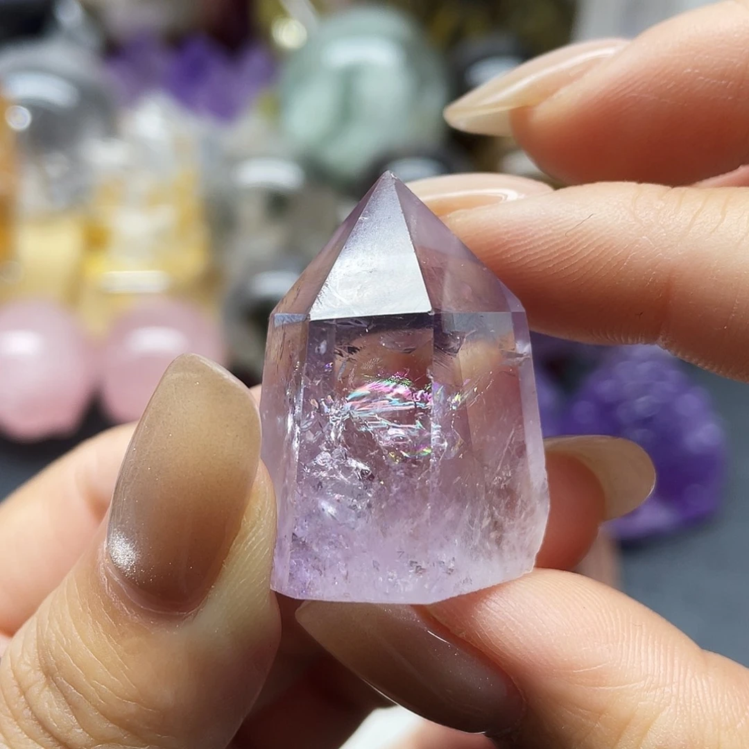 水晶未镶嵌珠宝半成品16紫水晶爆彩