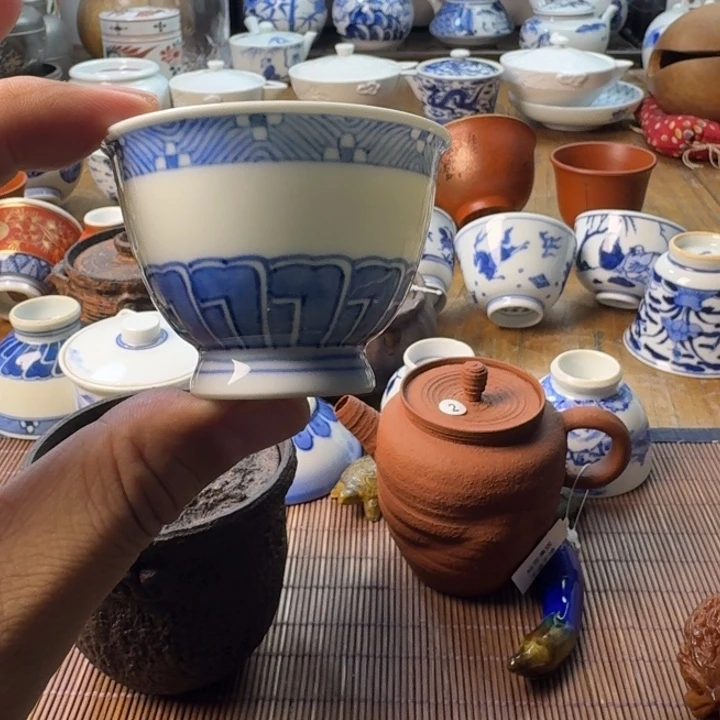 况***梦青花瓷器杯子茶具